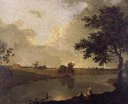 Richard  Wilson View of Tabley House,Cheshire oil on canvas